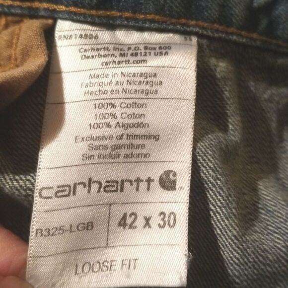 CARHARTT Loose Straight Jeans SZ 42x30 - Picture 7 of 7